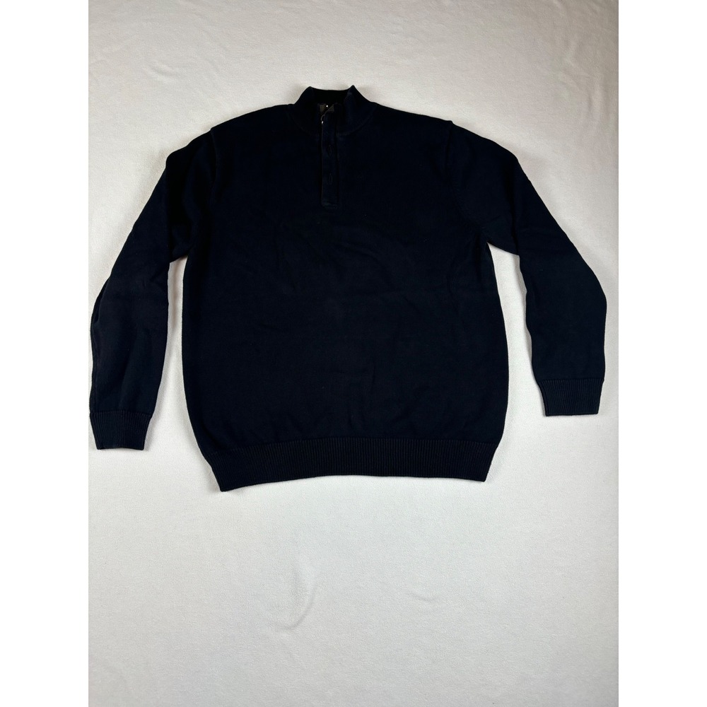 Refectory Mens L Navy Blue Quarter Zip‎ Sweater British Inspired Pullover